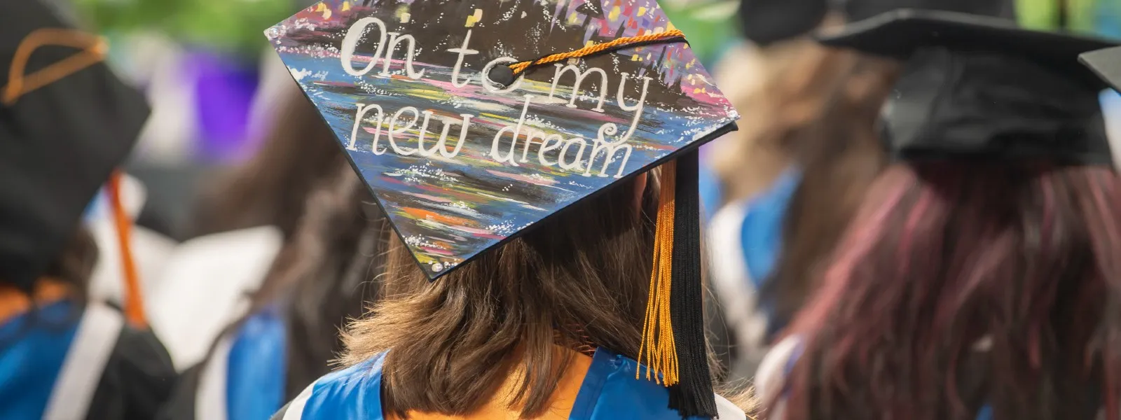 View from behind at graduation