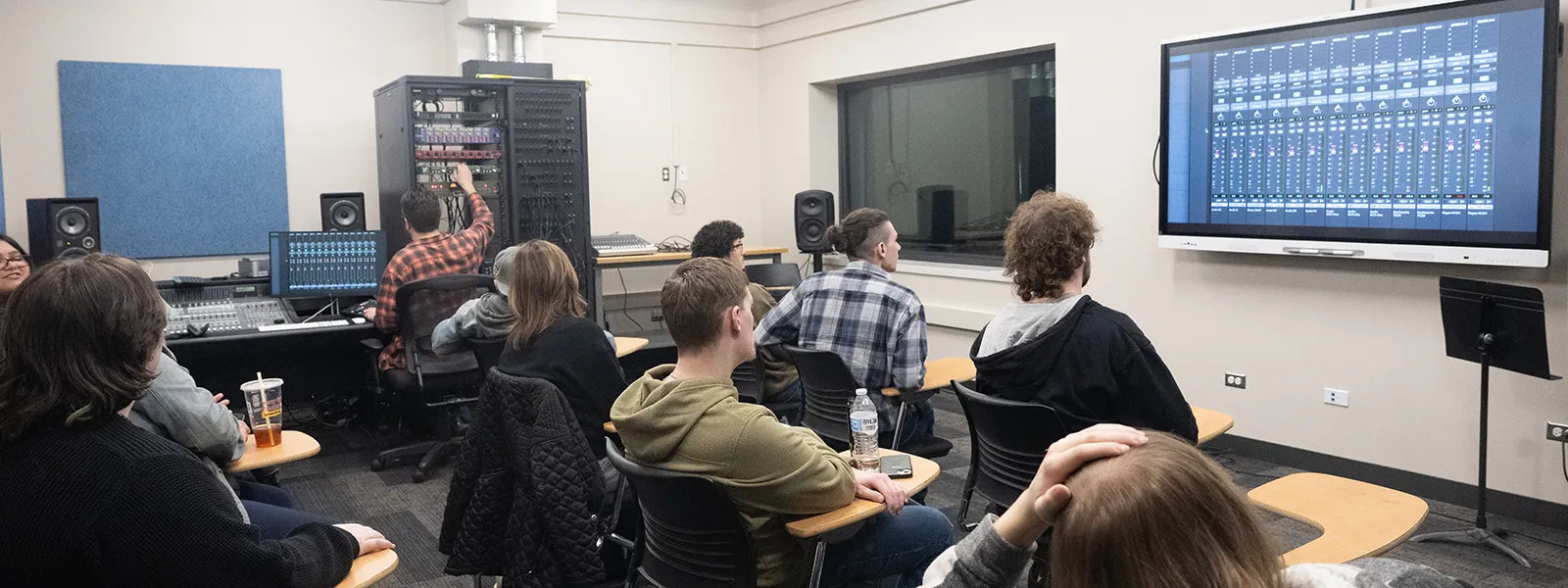 A music production class