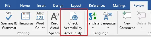 Microsoft accessibility checker