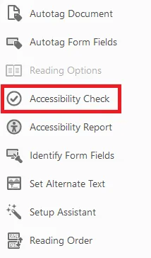 Accessibility check option