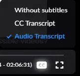 Select audio transcript
