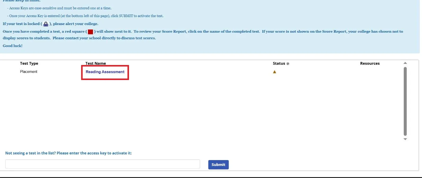 Reading Assessment Virtual