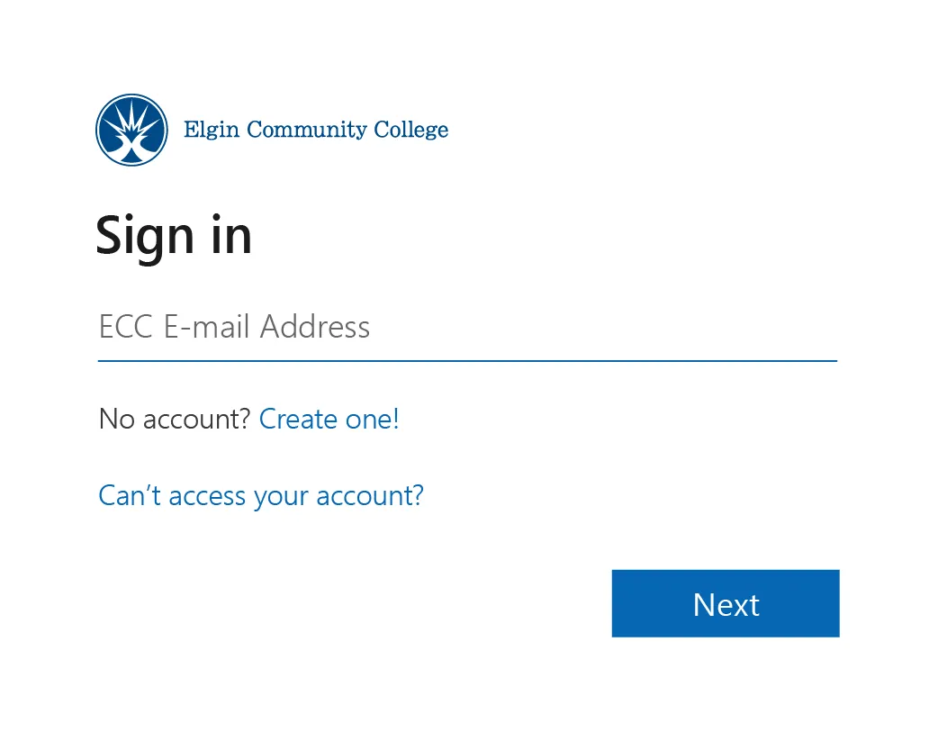 Sign in page for ECC Microsoft 365