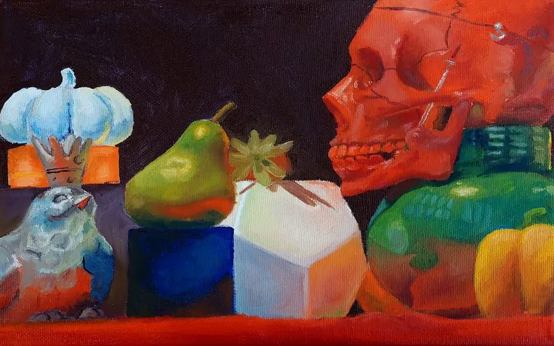 ECC student Demettri Rohn's art: “Vivid Cadmium.”