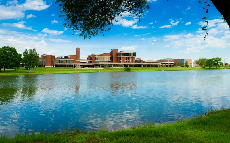 A photo of Spartan Lake on ECC's campus.