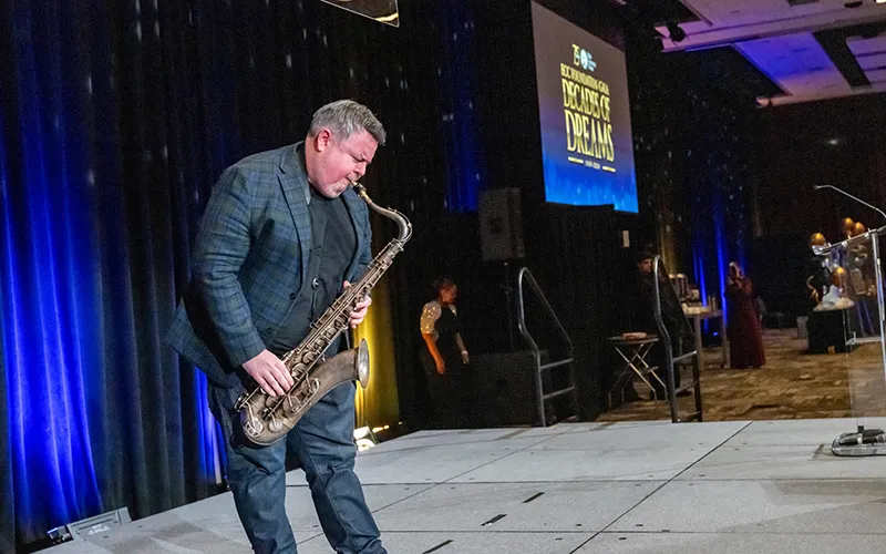 Frank Catalano performs at the 2024 annual ECC Foundation gala