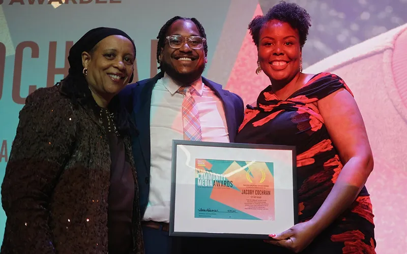 From left to right: Cherly Corley, Jacoby Cochran, and Jhmira Alexander at the National Forensics Association Hall of Fame. Photo Credit: Tafari Melisizwe