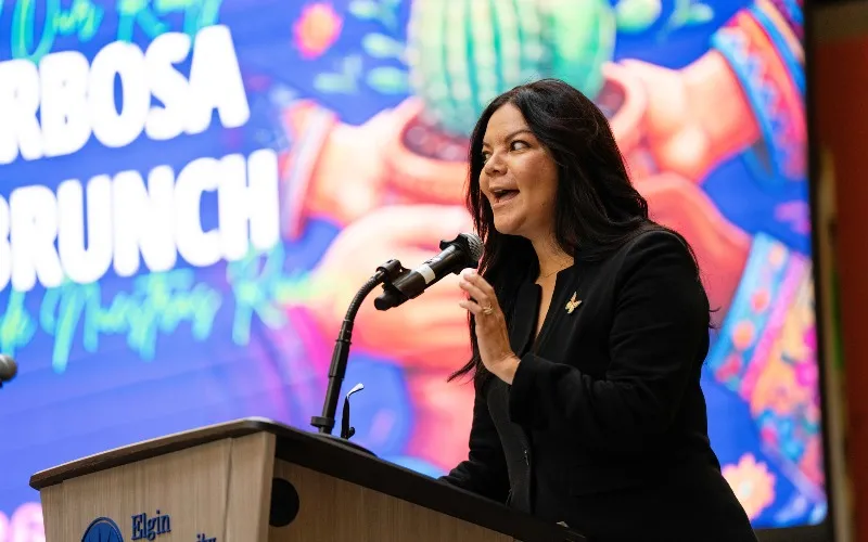 Melissa Barbosa-Guzman speaks at the Jane Barbosa Legacy Brunch in September 2026.