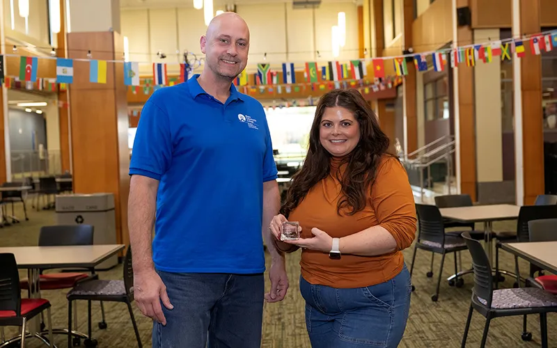 Paul Ohlson, corporate training coordinator, and Ashley Zeman, senior director of marketing strategy