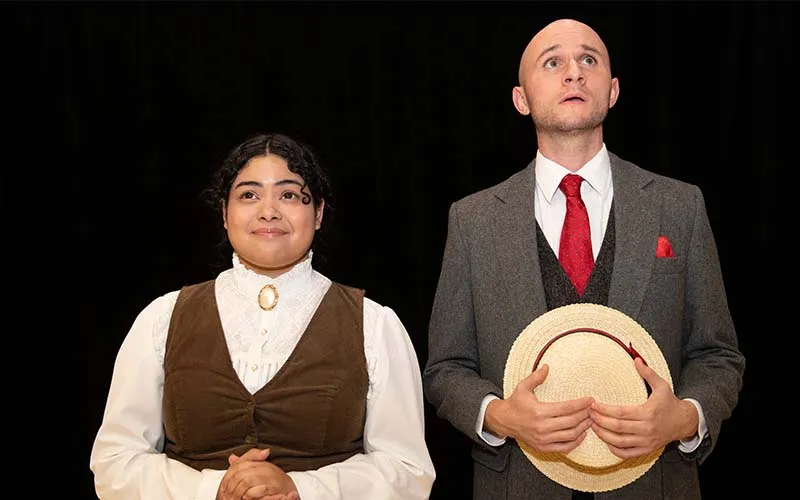 ECC students Salma Yatsil Armenta as Henrietta Leavitt and Cameron Graber as Peter Shaw