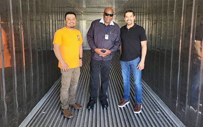 From left to right: Reyes Estrada, instructor of HVAC; David Scott, instructor of HAVAC; and George Rosa, instructional coordinator of HVAC and energy management