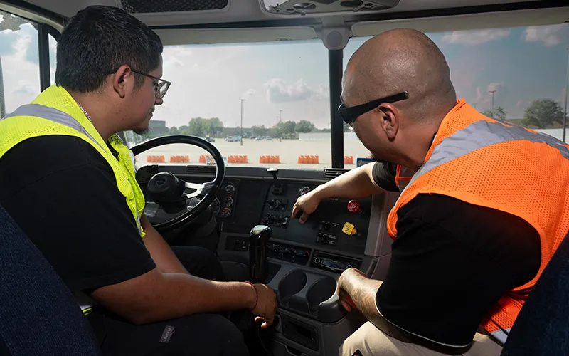 A student learning in the ECC CDL program