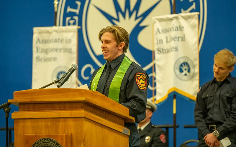 Cade Steichen, Valedictorian of the Elgin Community College Fire Academy Class of 2024