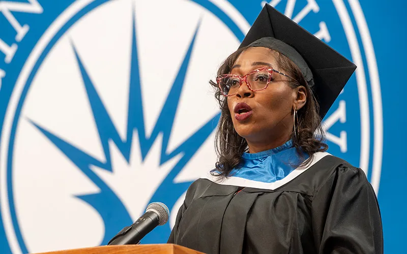 Fay Smith, student speaker for the Fall 2024 Career and Technical Programs Commencement Ceremony