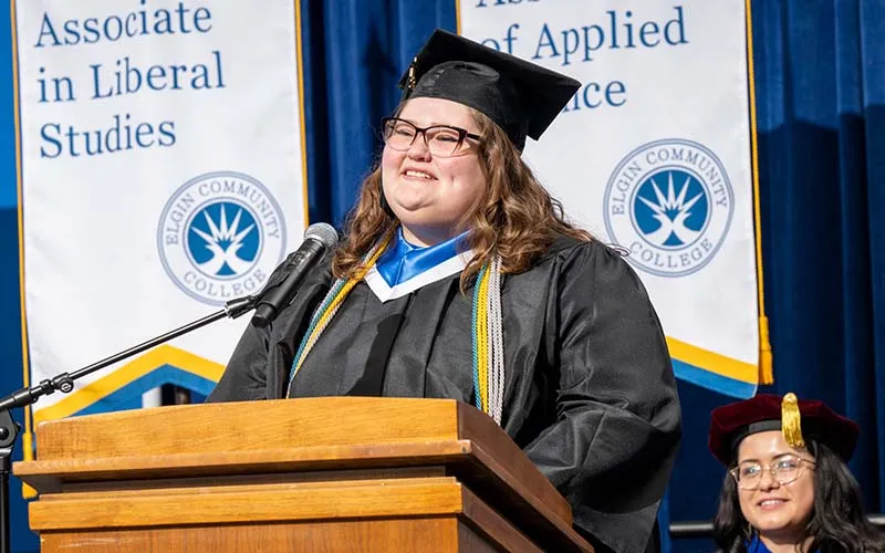 Kira Spears, student speaker for the Spring 2023 Career and Technical Programs Commencement Ceremony