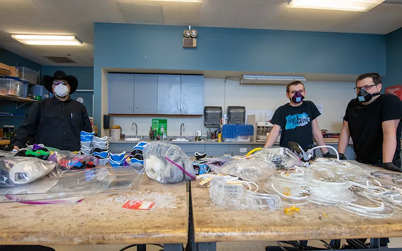 Display of 3D printed PPE masks