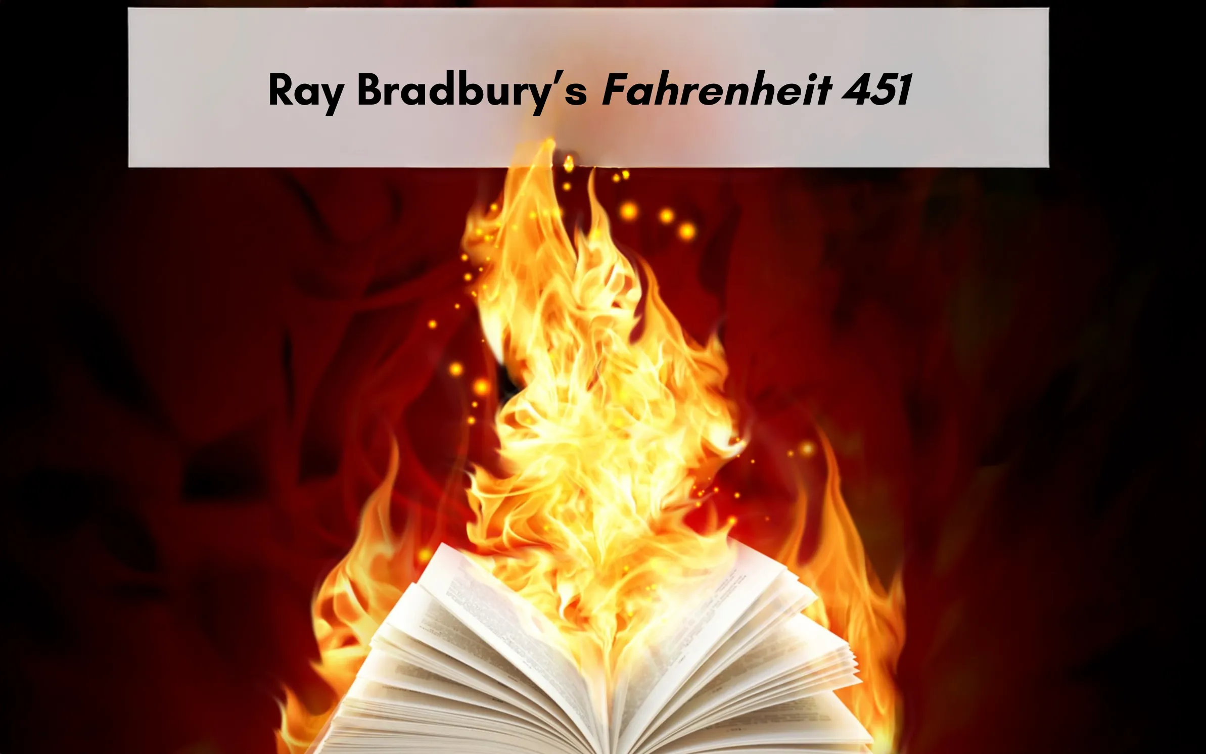 A book with flames rising from its pages.