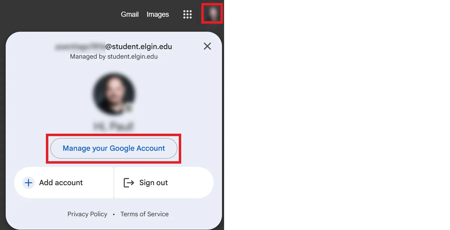 From your computer, open your Google Account