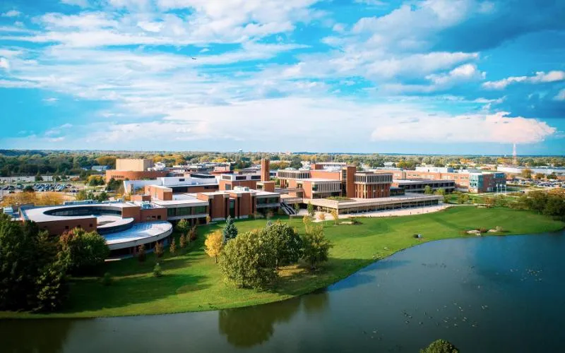 Aerial view of campus