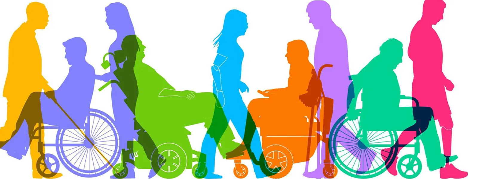 Silueta de diferentes colores de varios individuos sanos