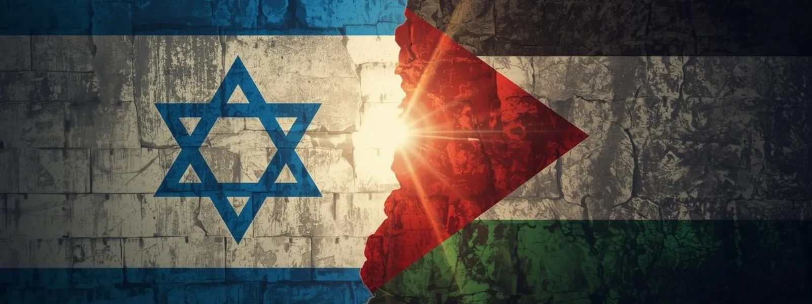 Flags of Israel and Palestine