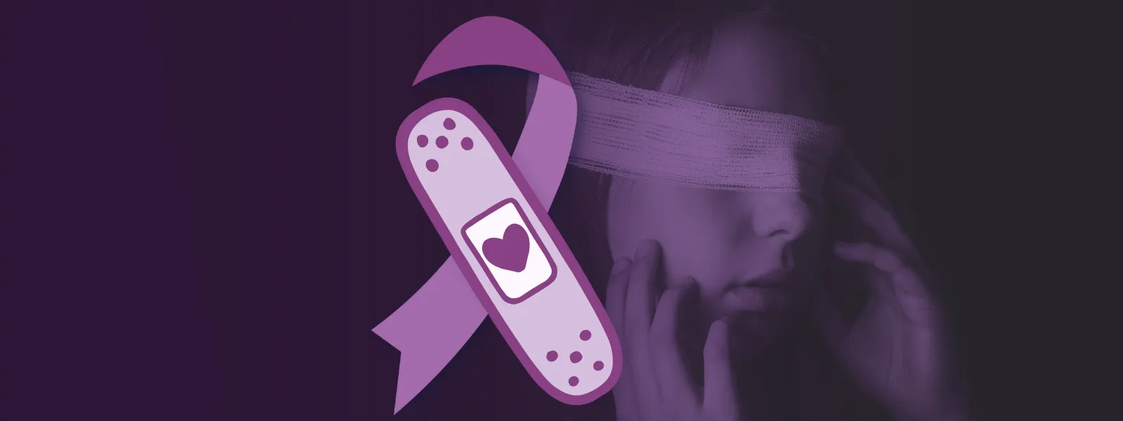 Cinta con una tirita para simbolizar el Mes de sensibilización sobre la violencia doméstica.
