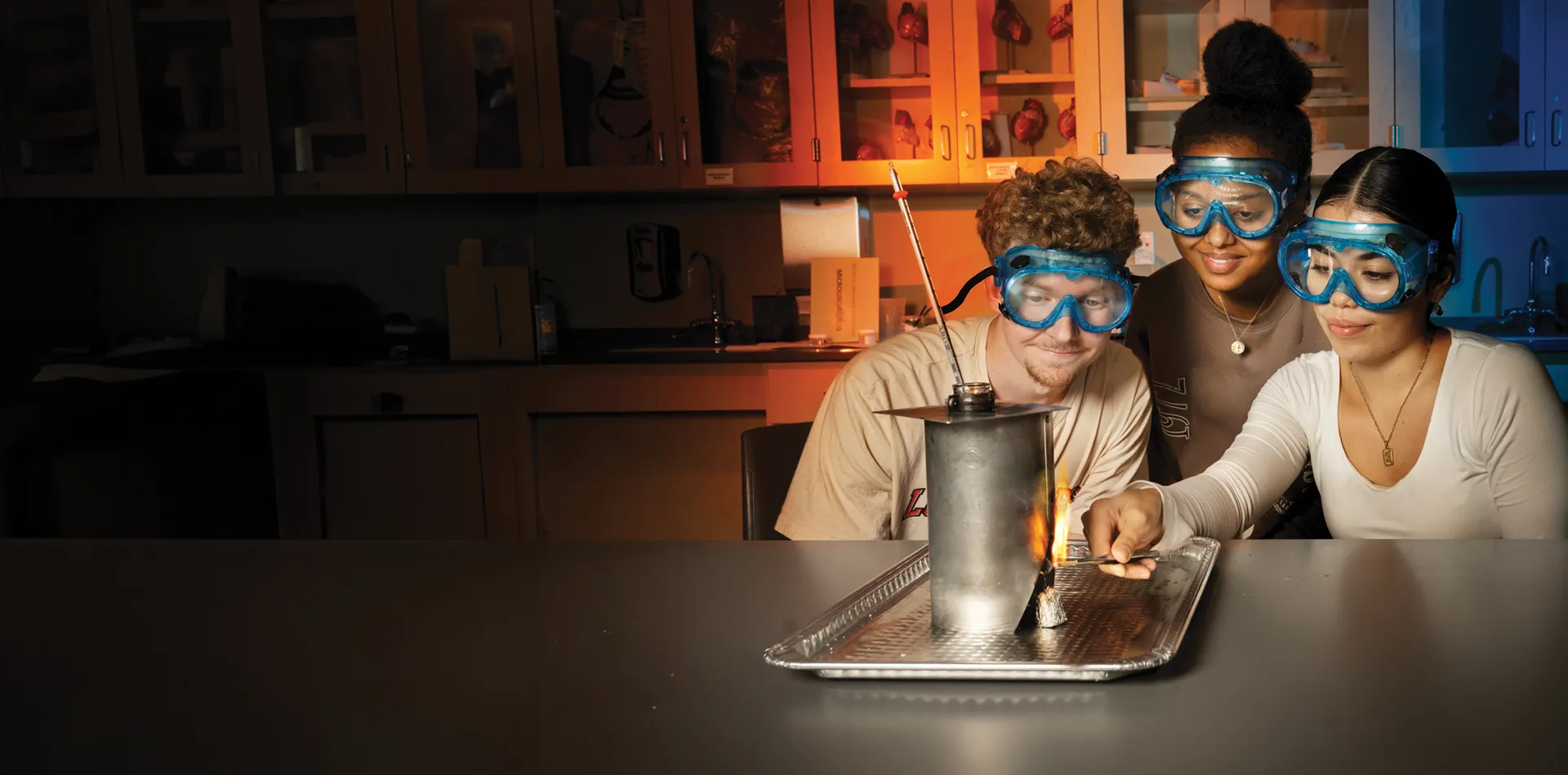 Students in a science classroom
