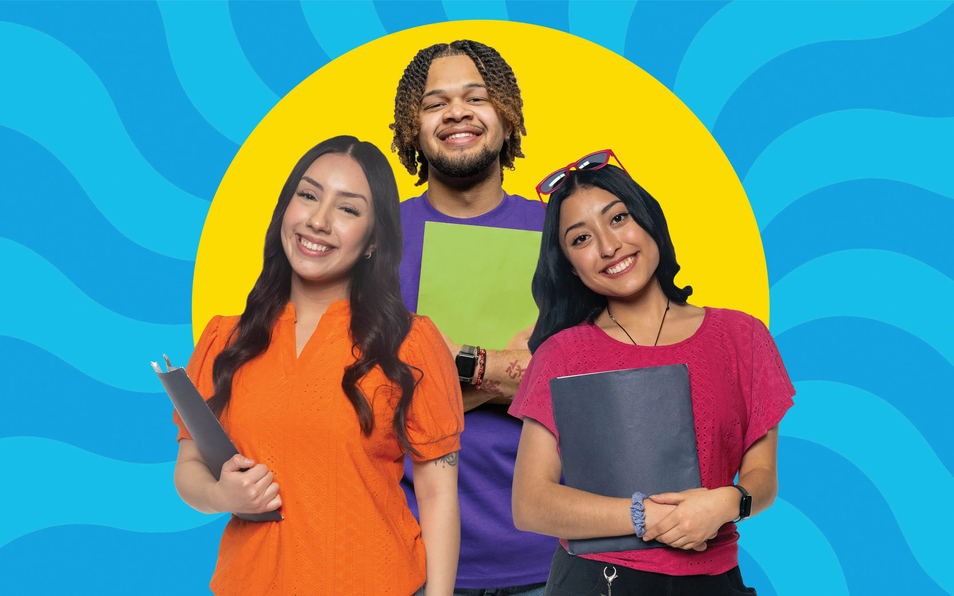 Tres estudiantes juntos