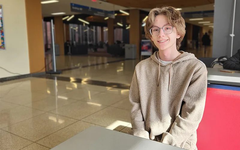 Gio sits near Spartan Corner