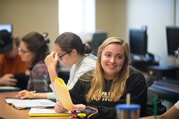 student in class