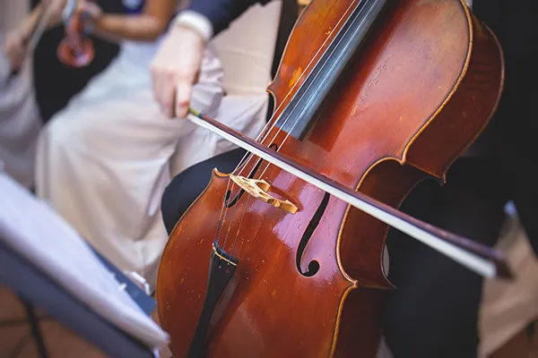 Person playing a cello
