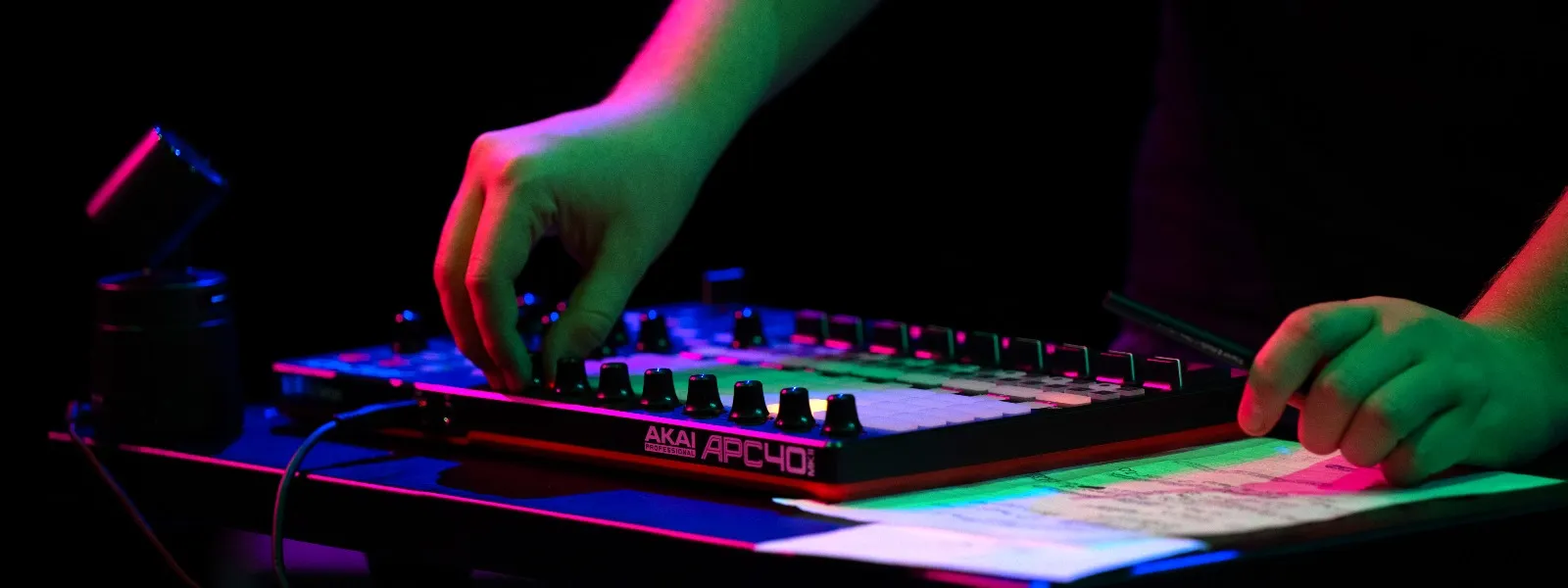 An electronic machine being used