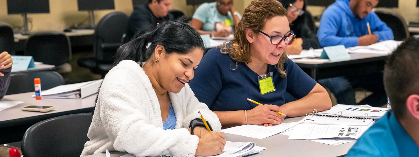 Image of students in education and work center