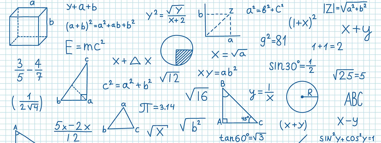 graphic with various equations and mathematics shown.