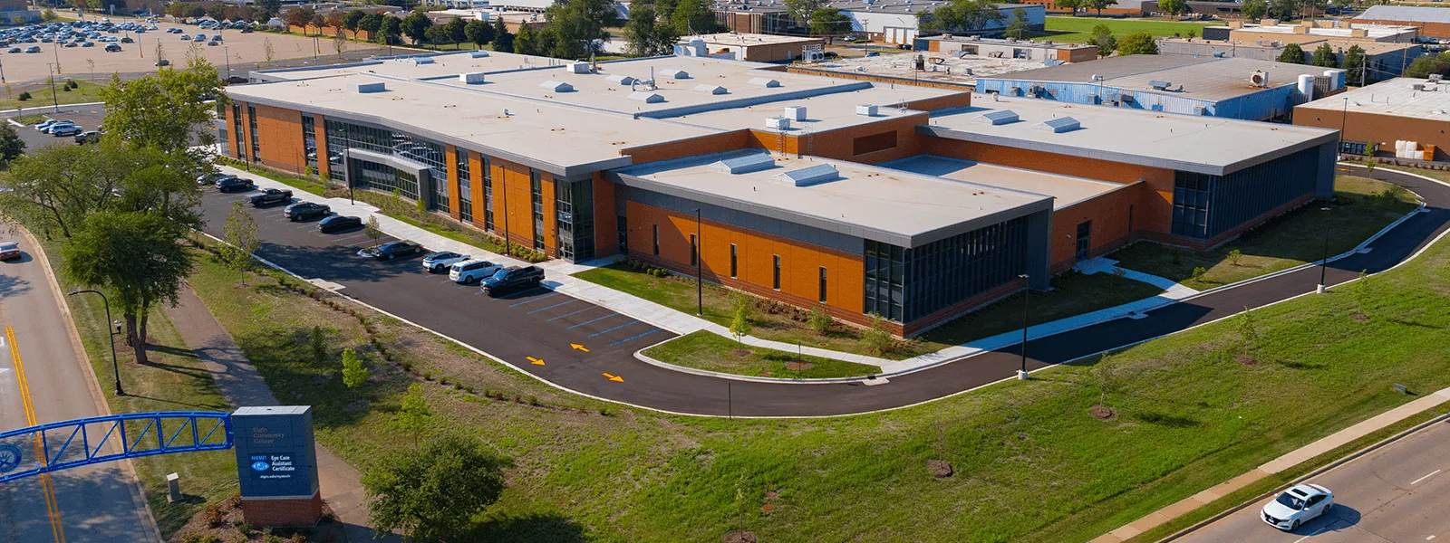 Drone image of the new manufacturing and technology center.