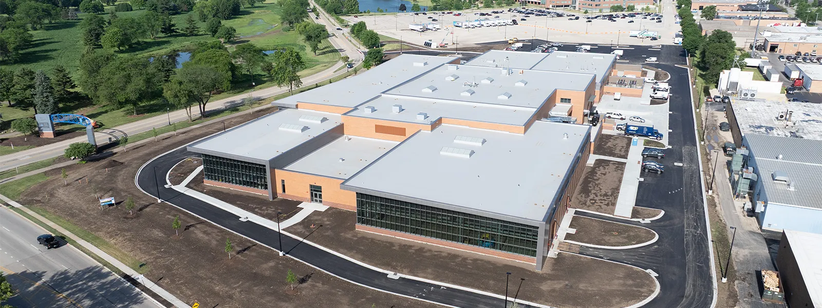 Drone image of the new manufacturing and technology center