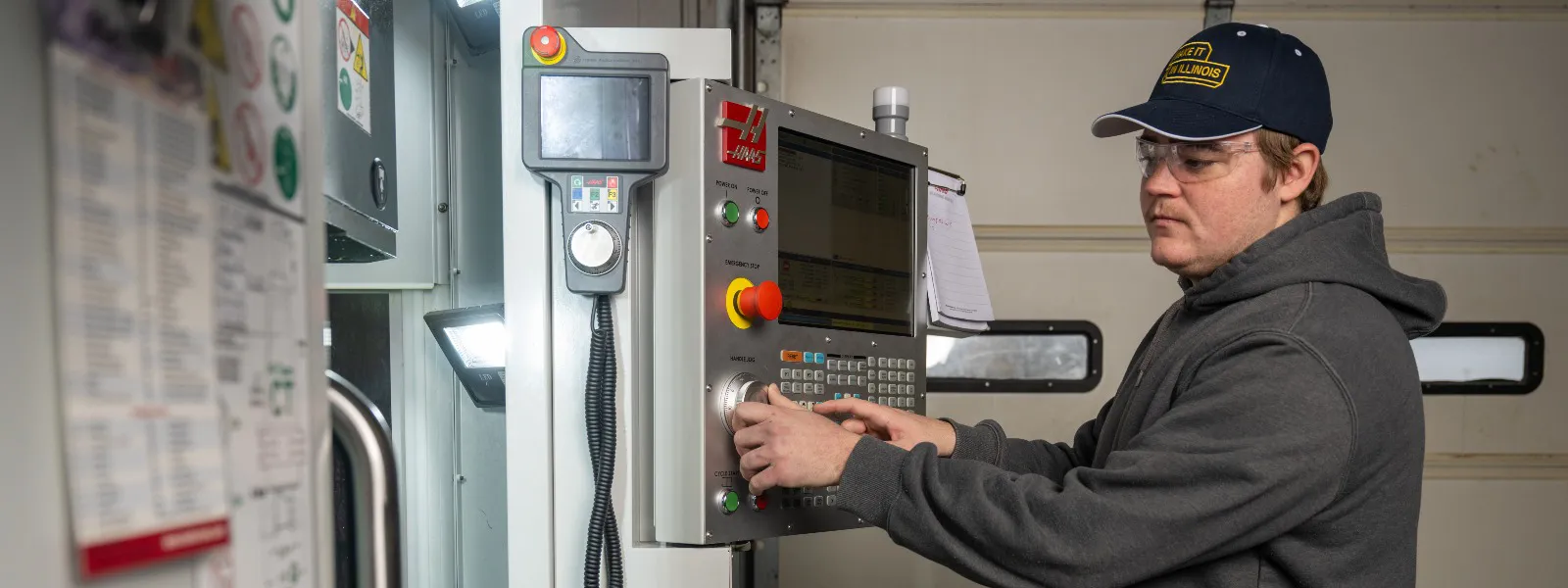 A manufacturing student in class