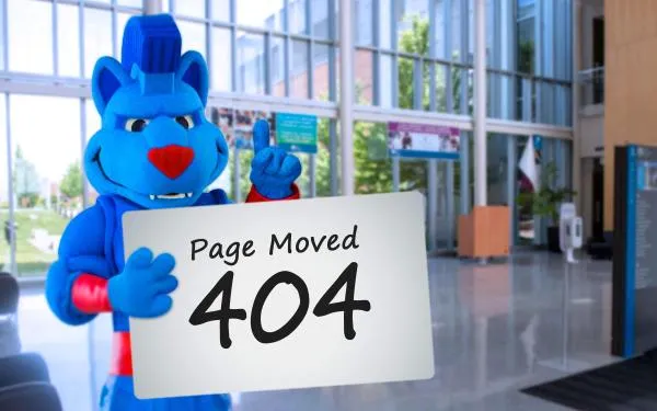 ECC's Sparta Cat holding Page moved 404 sign.
