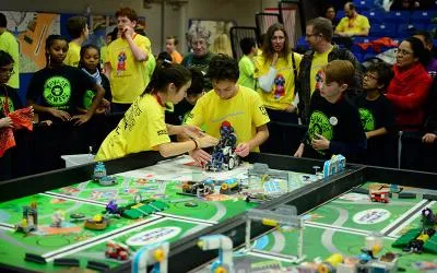 Students compete in a Lego Robotics Competition
