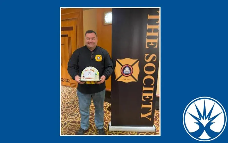 Emergency Services Instructor Brian Thompson receives award from Illinois Society of Fire Service Instructors