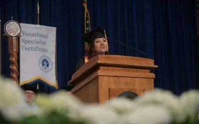 Evelin Gonzalez, student speaker for the Spring 2022 Career and Technical Programs Commencement Ceremony