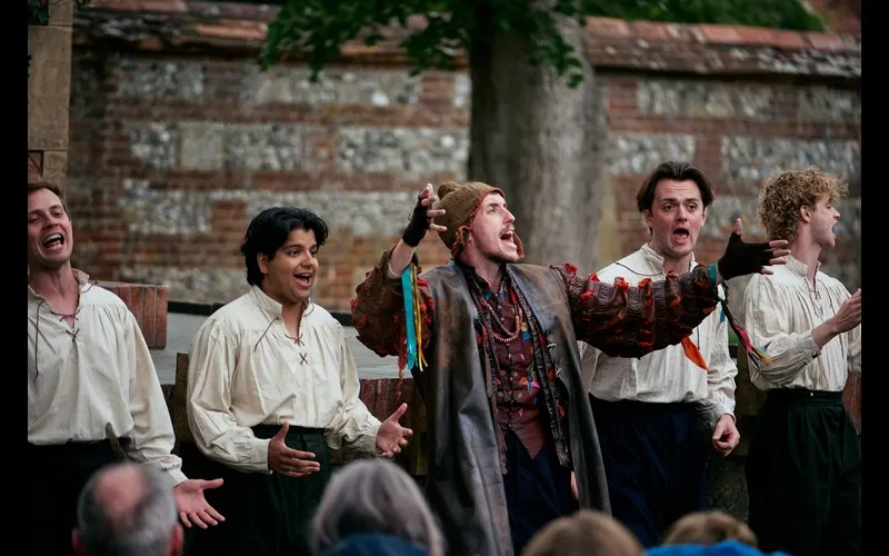 The Lord Chamberlain's Men performs Twelfth Night at the Salisbury Cathedral in England. Photo by Jack Offord.