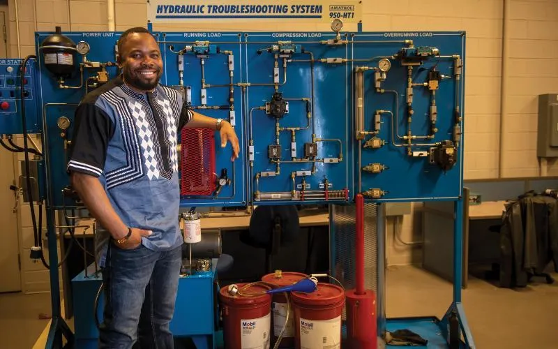 ECC alum and maintenance technician adjunct instructor Adams Tangue Tsapi