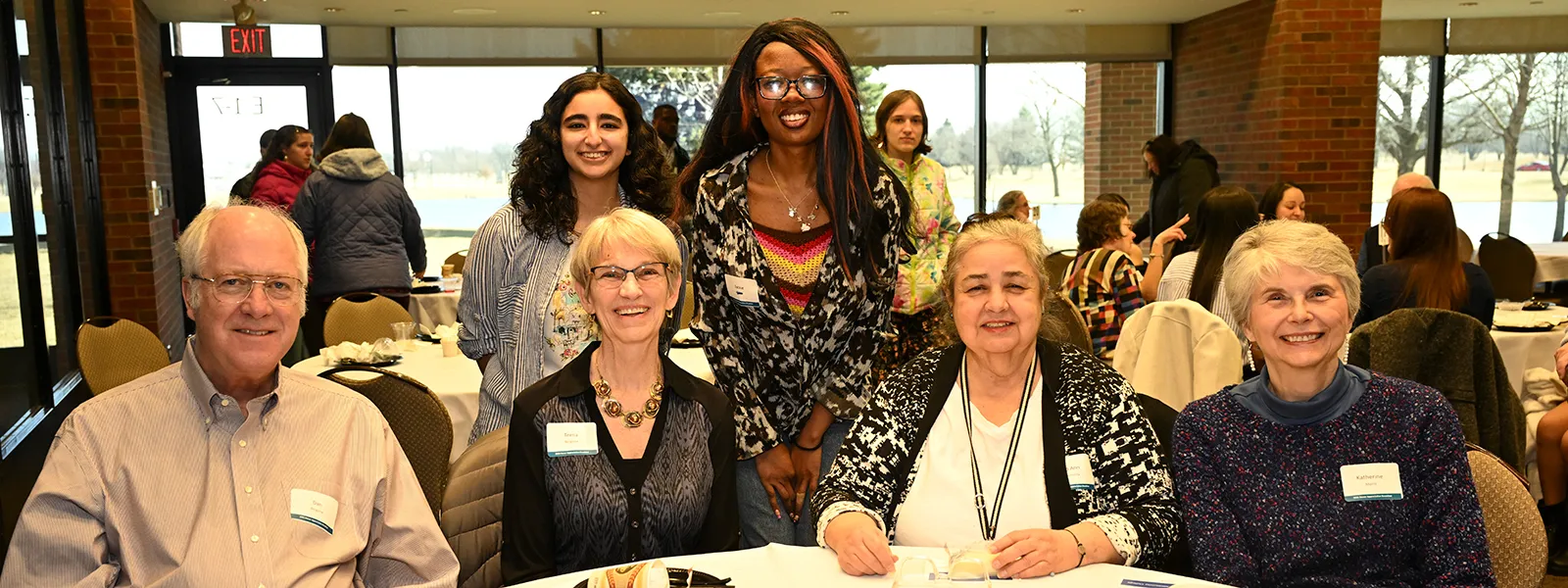 Donor Appreciation Breakfast students and donors take a photo