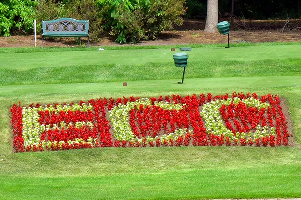 ECC spelled out in flowers